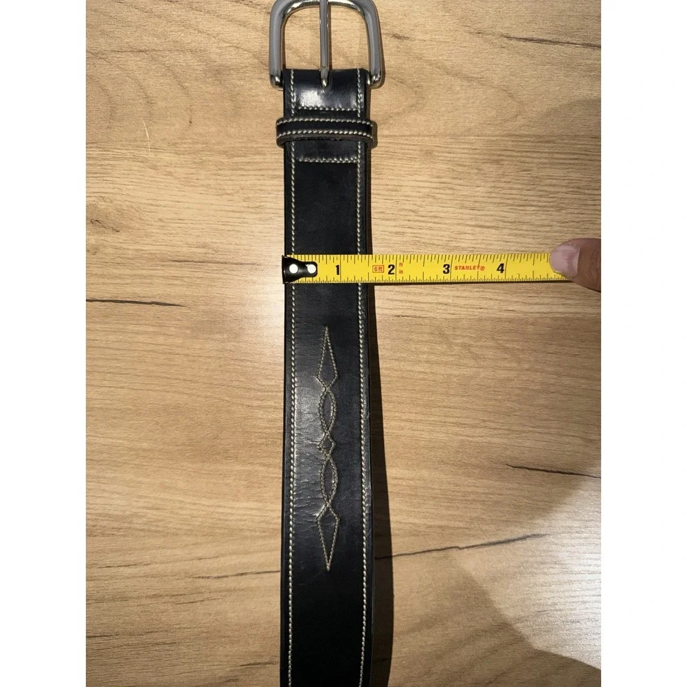 Dover Saddlery Black Leather Stitch‎ Belt Size XL 39